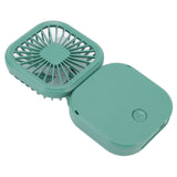 Portable Folding Fan 3 Level Wind Speed USB Powered Rechargeable Rotatable Handheld Desktop Small Fan Green