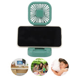 Portable Folding Fan 3 Level Wind Speed USB Powered Rechargeable Rotatable Handheld Desktop Small Fan Green - Extra Image