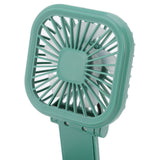 Portable Folding Fan 3 Level Wind Speed USB Powered Rechargeable Rotatable Handheld Desktop Small Fan Green - Extra Image