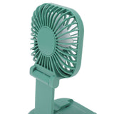 Portable Folding Fan 3 Level Wind Speed USB Powered Rechargeable Rotatable Handheld Desktop Small Fan Green - Extra Image