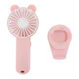 Handheld Fan Strong Natural Wind USB Charging 5 Blades Detachable Base Mini Portable Fan for Home Office Travel Pink