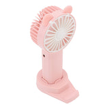 Handheld Fan Strong Natural Wind USB Charging 5 Blades Detachable Base Mini Portable Fan for Home Office Travel Pink - Side View