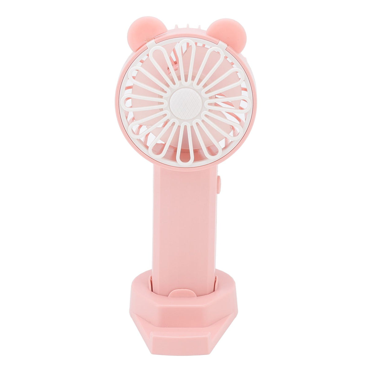 Handheld Fan Strong Natural Wind USB Charging 5 Blades Detachable Base Mini Portable Fan for Home Office Travel Pink