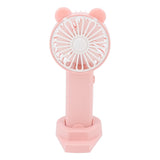 Handheld Fan Strong Natural Wind USB Charging 5 Blades Detachable Base Mini Portable Fan for Home Office Travel Pink