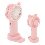 Handheld Fan Strong Natural Wind USB Charging 5 Blades Detachable Base Mini Portable Fan for Home Office Travel Pink - Low Angle