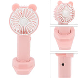 Handheld Fan Strong Natural Wind USB Charging 5 Blades Detachable Base Mini Portable Fan for Home Office Travel Pink