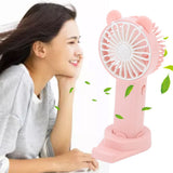 Handheld Fan Strong Natural Wind USB Charging 5 Blades Detachable Base Mini Portable Fan for Home Office Travel Pink - Extra Image