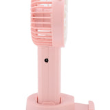 Handheld Fan Strong Natural Wind USB Charging 5 Blades Detachable Base Mini Portable Fan for Home Office Travel Pink