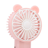 Handheld Fan Strong Natural Wind USB Charging 5 Blades Detachable Base Mini Portable Fan for Home Office Travel Pink