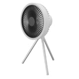 Tripod Fan 10000mAh 3 Gears Adjustable Timing Function Portable Desktop Fan with Light for Outdoor Camping White - Side View