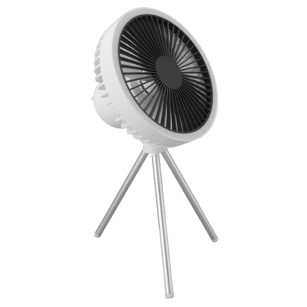 Tripod Fan 10000mAh 3 Gears Adjustable Timing Function Portable Desktop Fan with Light for Outdoor Camping White