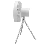 Tripod Fan 10000mAh 3 Gears Adjustable Timing Function Portable Desktop Fan with Light for Outdoor Camping White