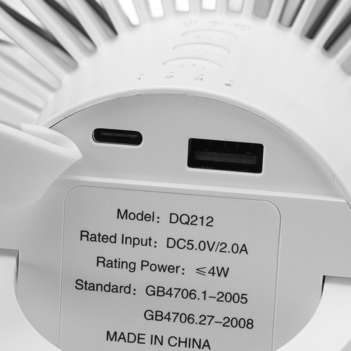 Tripod Fan 10000mAh 3 Gears Adjustable Timing Function Portable Desktop Fan with Light for Outdoor Camping White