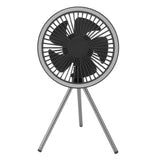Tripod Fan 10000mAh 3 Gears Adjustable Timing Function Portable Desktop Fan with Light for Outdoor Camping Gray