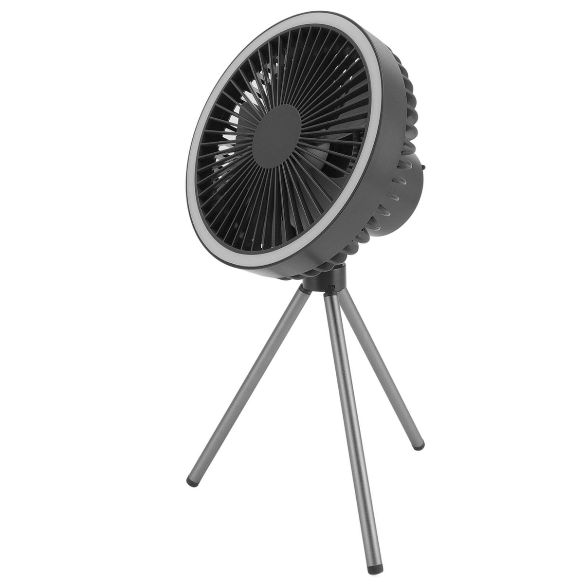 Tripod Fan 10000mAh 3 Gears Adjustable Timing Function Portable Desktop Fan with Light for Outdoor Camping Gray