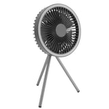 Tripod Fan 10000mAh 3 Gears Adjustable Timing Function Portable Desktop Fan with Light for Outdoor Camping Gray - 45-Degree Angle