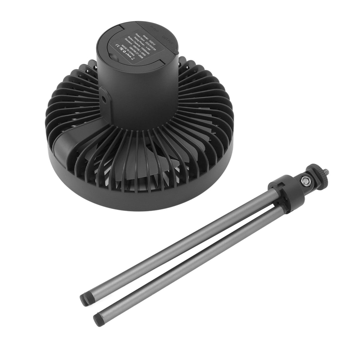 Tripod Fan 10000mAh 3 Gears Adjustable Timing Function Portable Desktop Fan with Light for Outdoor Camping Gray