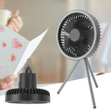 Tripod Fan 10000mAh 3 Gears Adjustable Timing Function Portable Desktop Fan with Light for Outdoor Camping Gray - Extra Image