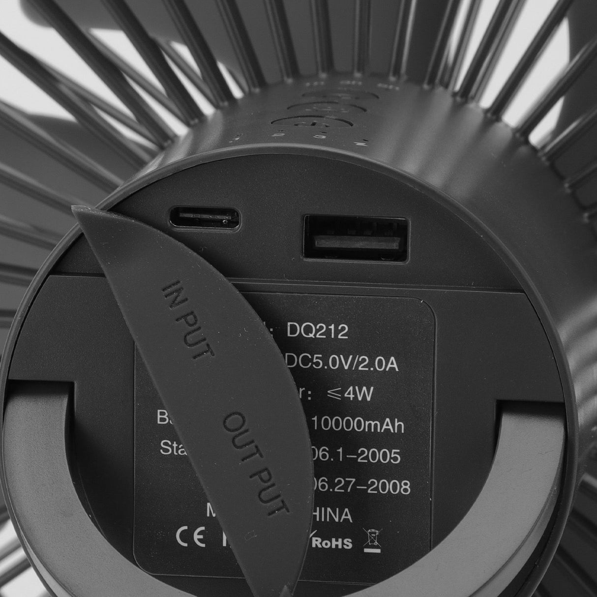 Tripod Fan 10000mAh 3 Gears Adjustable Timing Function Portable Desktop Fan with Light for Outdoor Camping Gray
