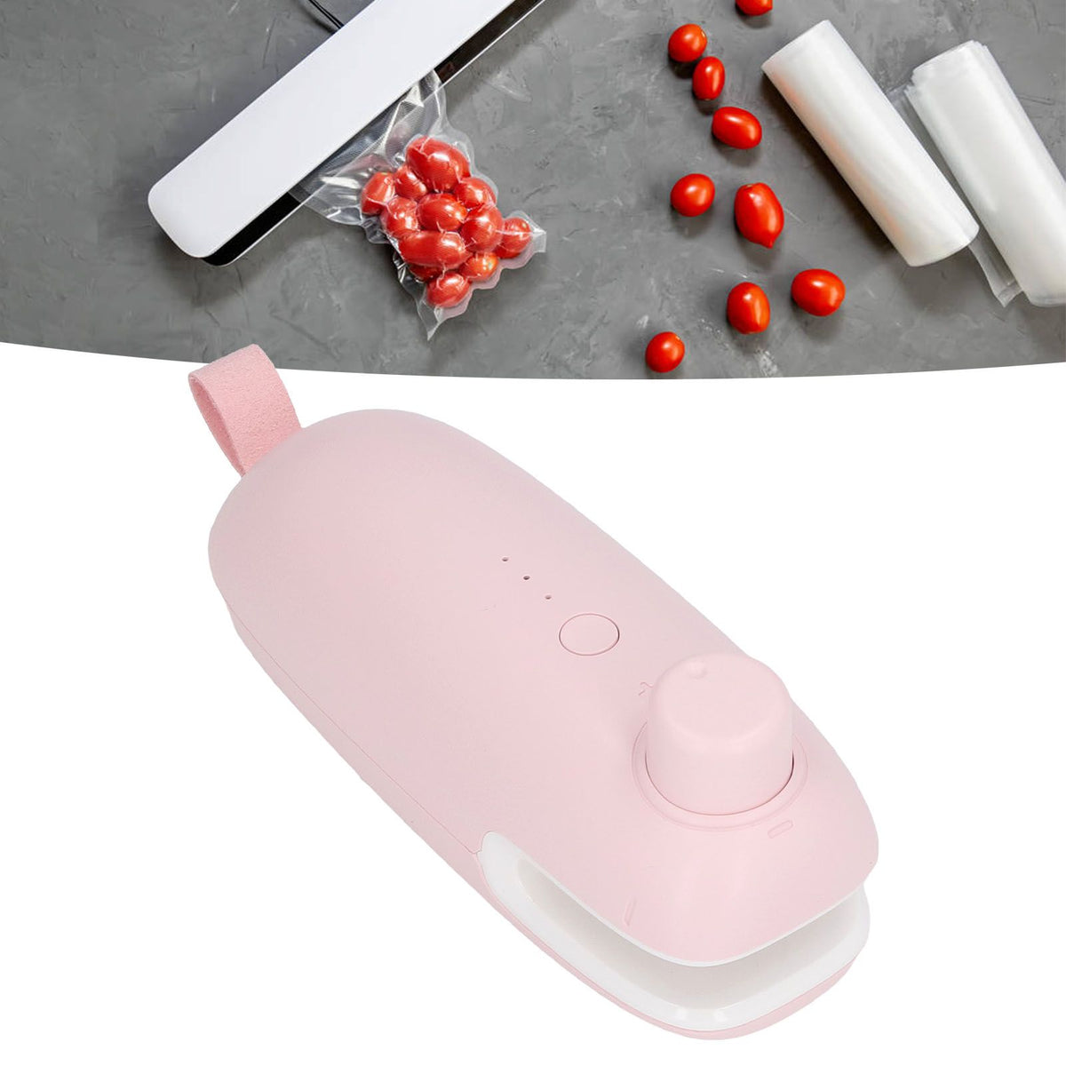 Heat Bag Sealer USB Charging Cutter Sealing Cutting Machine Tool for Better Storage Pink