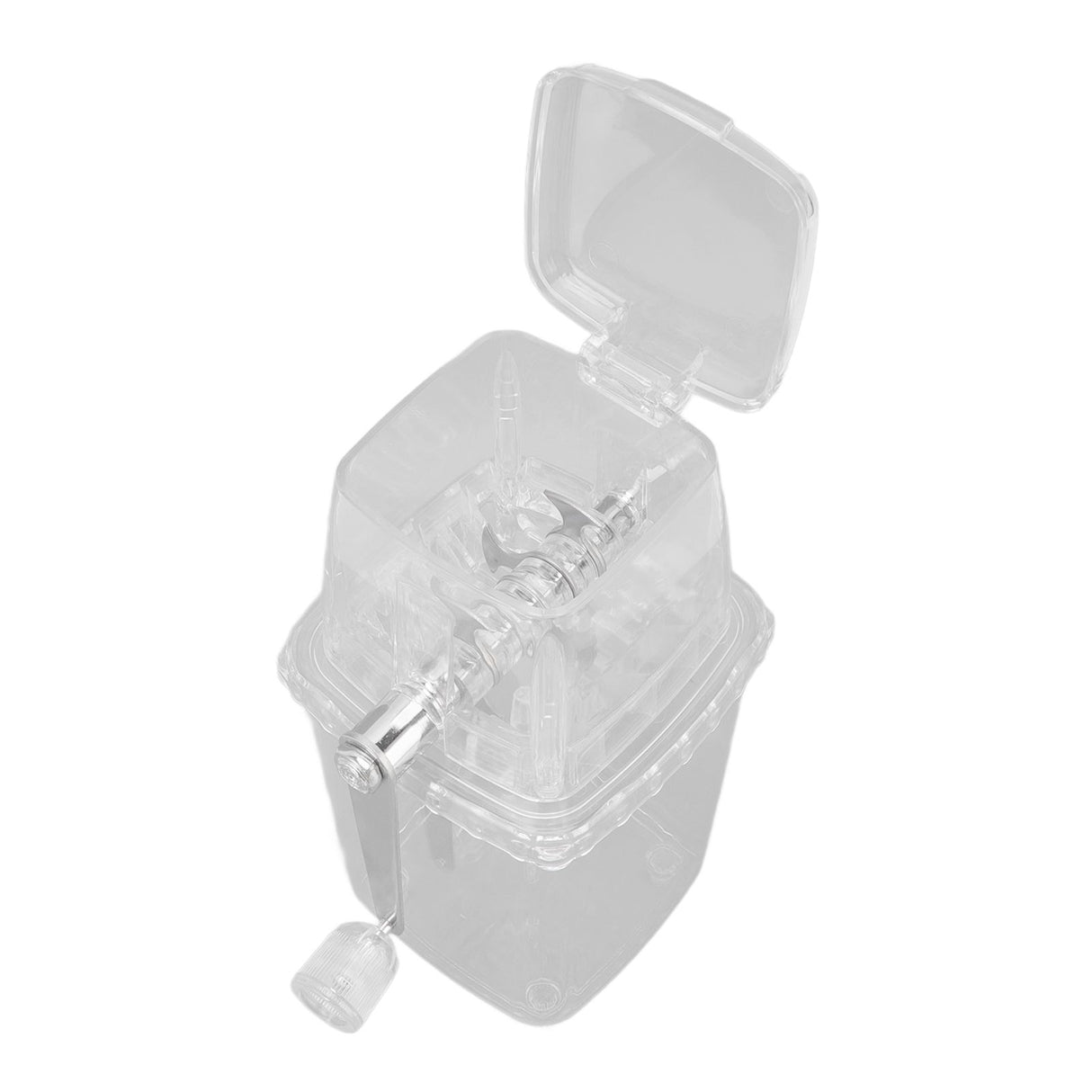 Manual Ice Crusher Small Portable Shaver Hand Operated Snow Cone Machine for Home Transparent