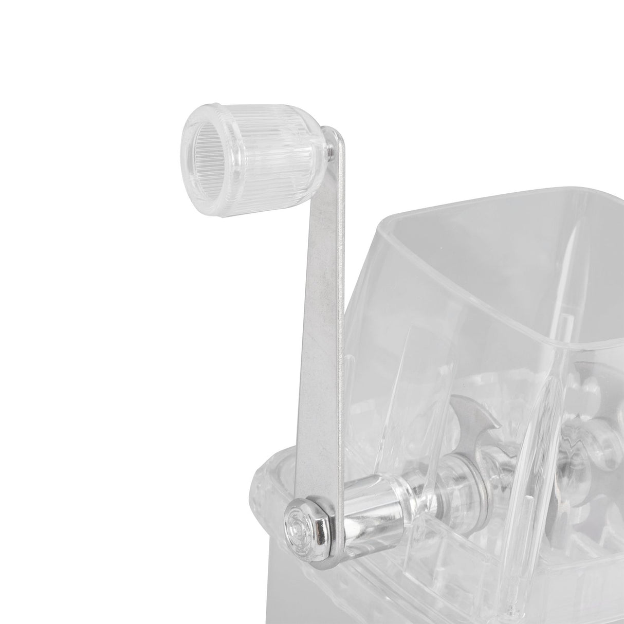 Manual Ice Crusher Small Portable Shaver Hand Operated Snow Cone Machine for Home Transparent