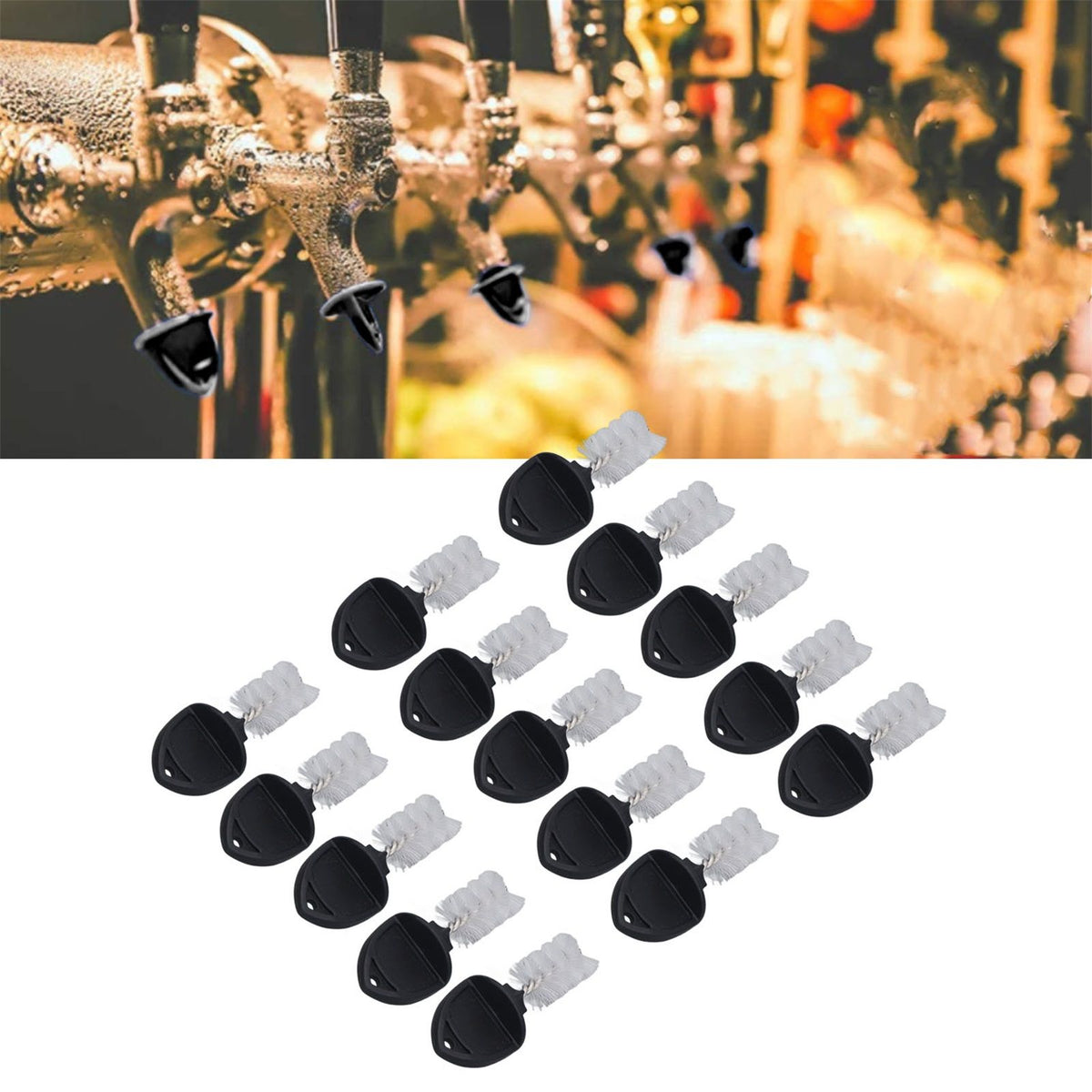 15Pcs Beer Tap Plug Brush 304 Stainless Steel ABS Beer Faucet Tap Cleaning Brush Plug For Kitchen Bar