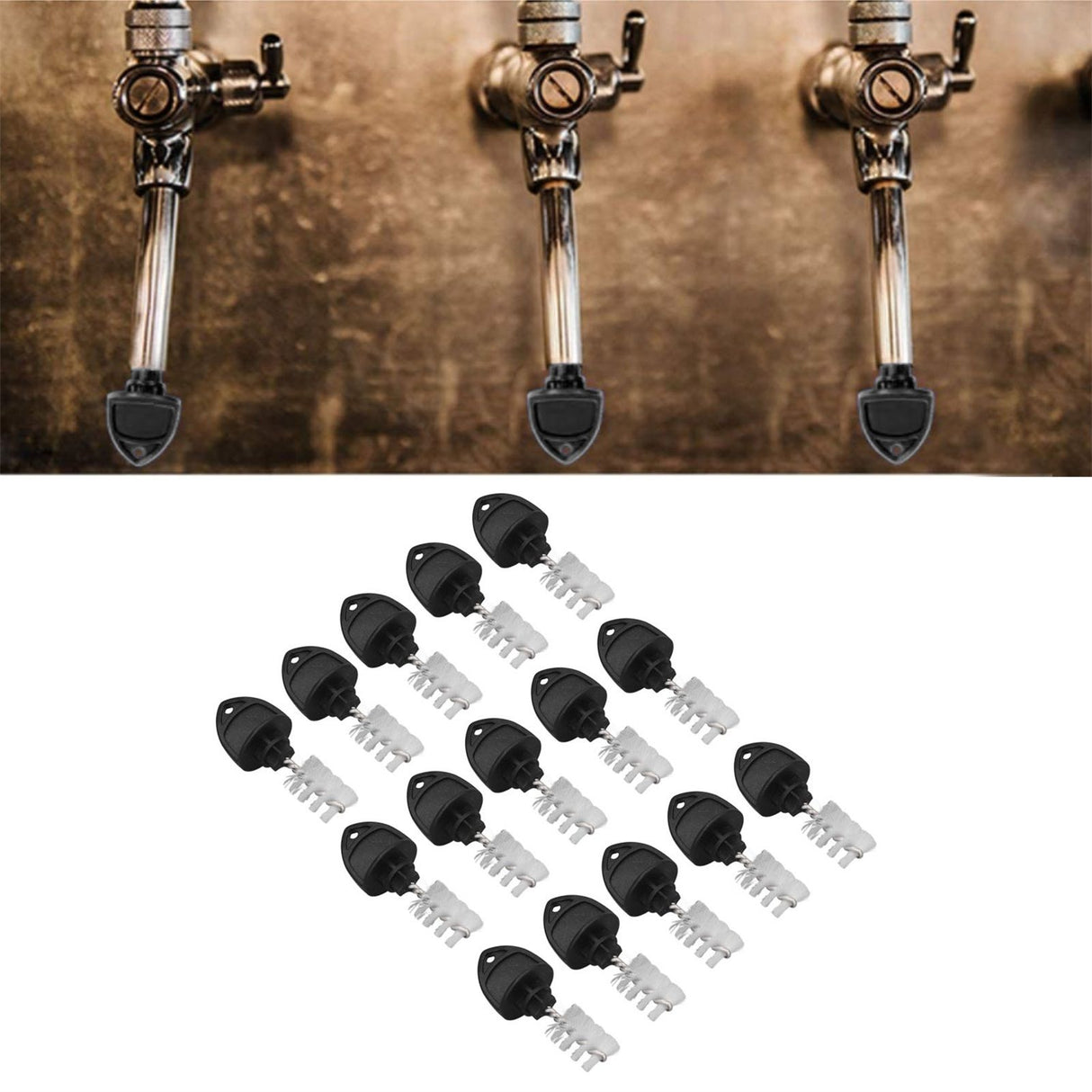 15Pcs Beer Tap Plug Brush 304 Stainless Steel ABS Beer Faucet Tap Cleaning Brush Plug For Kitchen Bar