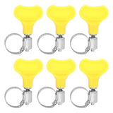 15 Pcs Stainless Steel Hose Clamp Corrosion Resistant Reusable Worm Gear Pipe Clip with Adjustment Handle - Front View
