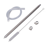 35.2cm Length Spring Loaded Beer Bottle Filler Stainless Steel Wine Bottle Filler Wand with Cleaning Brush Hose Clamp