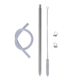 35.2cm Length Spring Loaded Beer Bottle Filler Stainless Steel Wine Bottle Filler Wand with Cleaning Brush Hose Clamp