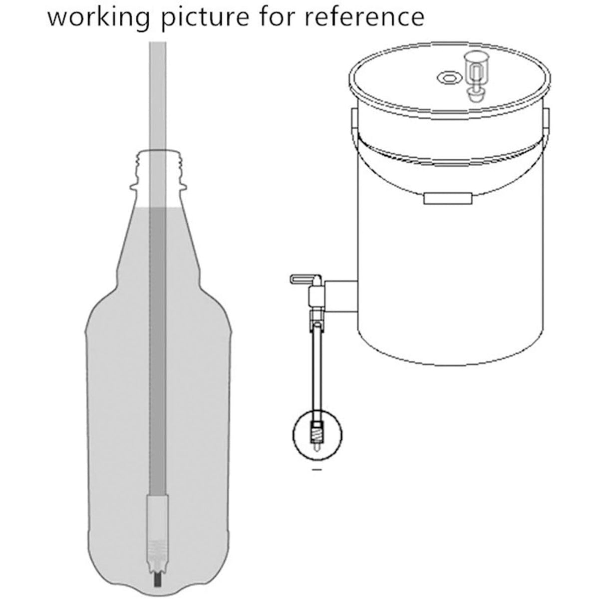 35.2cm Length Spring Loaded Beer Bottle Filler Stainless Steel Wine Bottle Filler Wand with Cleaning Brush Hose Clamp