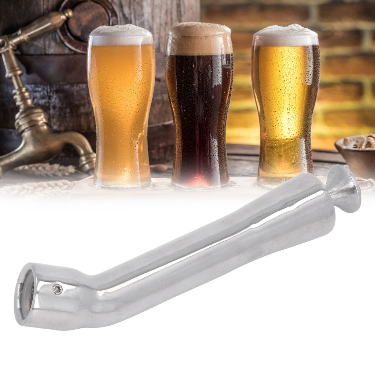 Beer Tap Stainless Steel Smooth Surface Wear Resistant Fast Reduce Beer Foam Faucet for Bar Hotel Beer Tap and Wrench