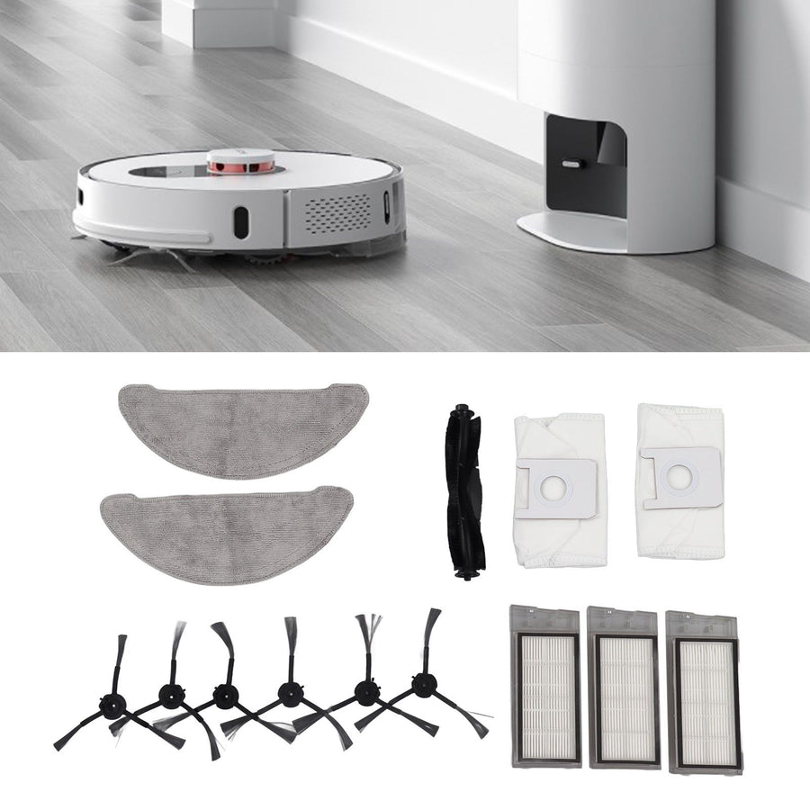 Robot Vacuum Cleaner Accessory Brush Dust Bag Cleaning Cloth Set Kit for EVE PLUS
