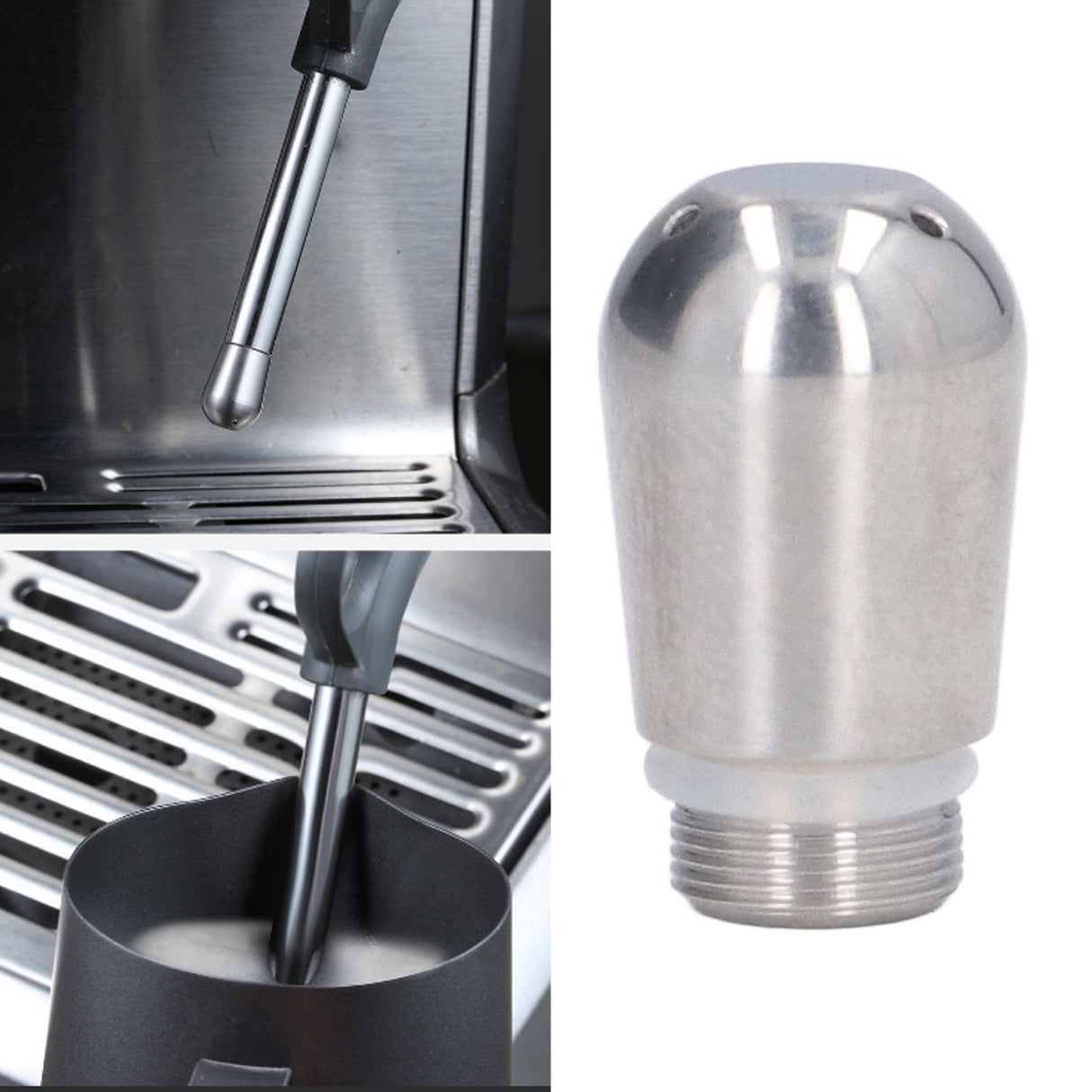 3 Holes Coffee Machine Steam Nozzle Stainless Steel Milk Foam Spout Nozzle for Breville 8 Series Semi Automatic Coffee Maker