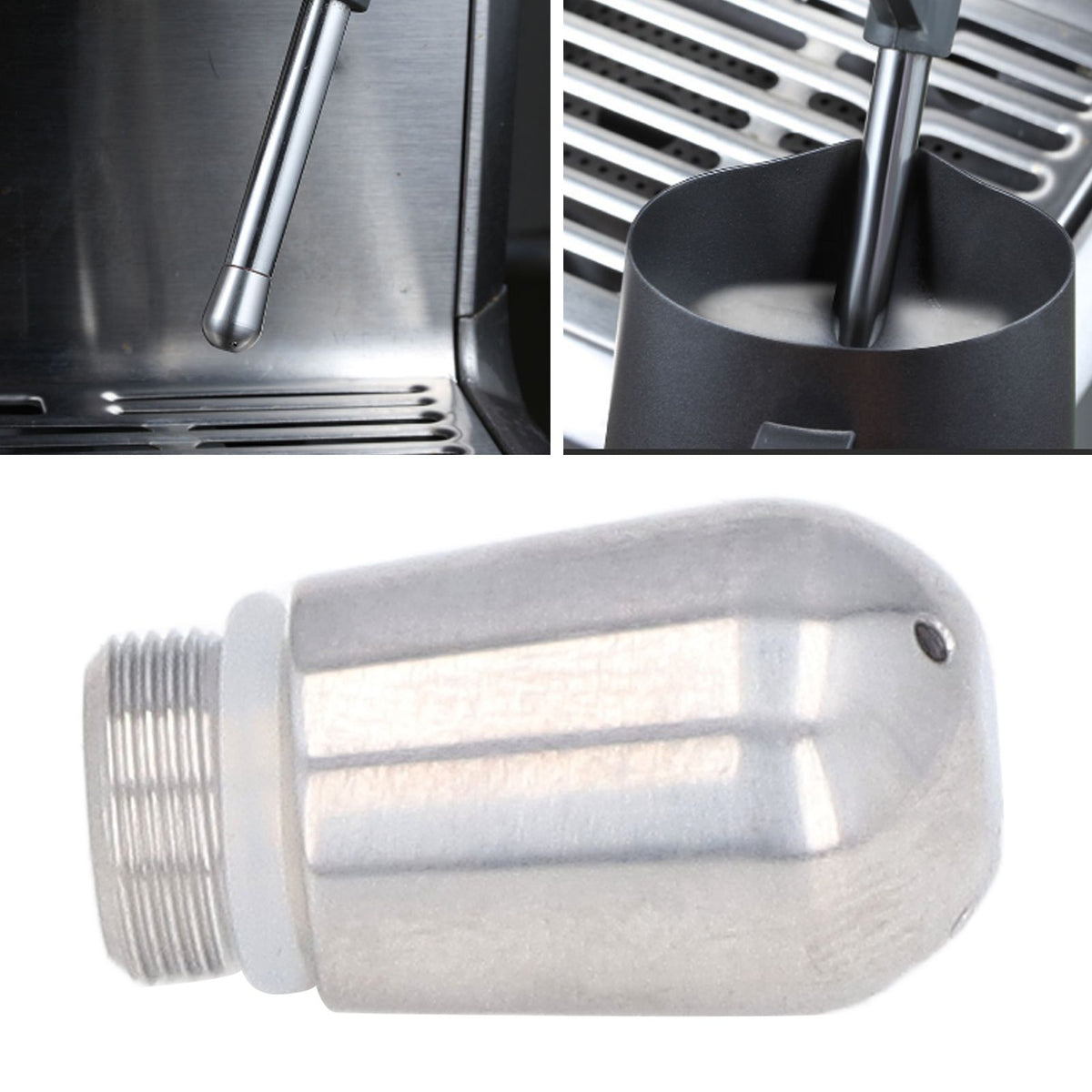 3 Holes Coffee Machine Steam Nozzle Stainless Steel Milk Foam Spout Nozzle for Breville 8 Series Semi Automatic Coffee Maker