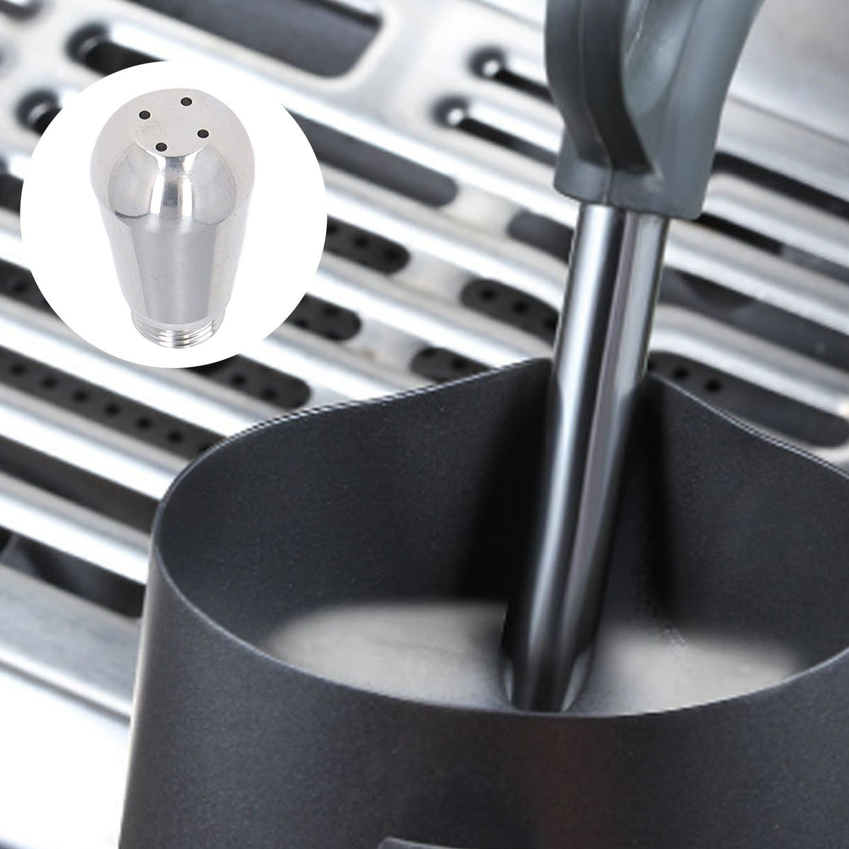 Coffee Machine Steam Nozzle Stainless Steel 4 Holes 360 Degree Semi Auto Coffe Machine Accessories for Expobar