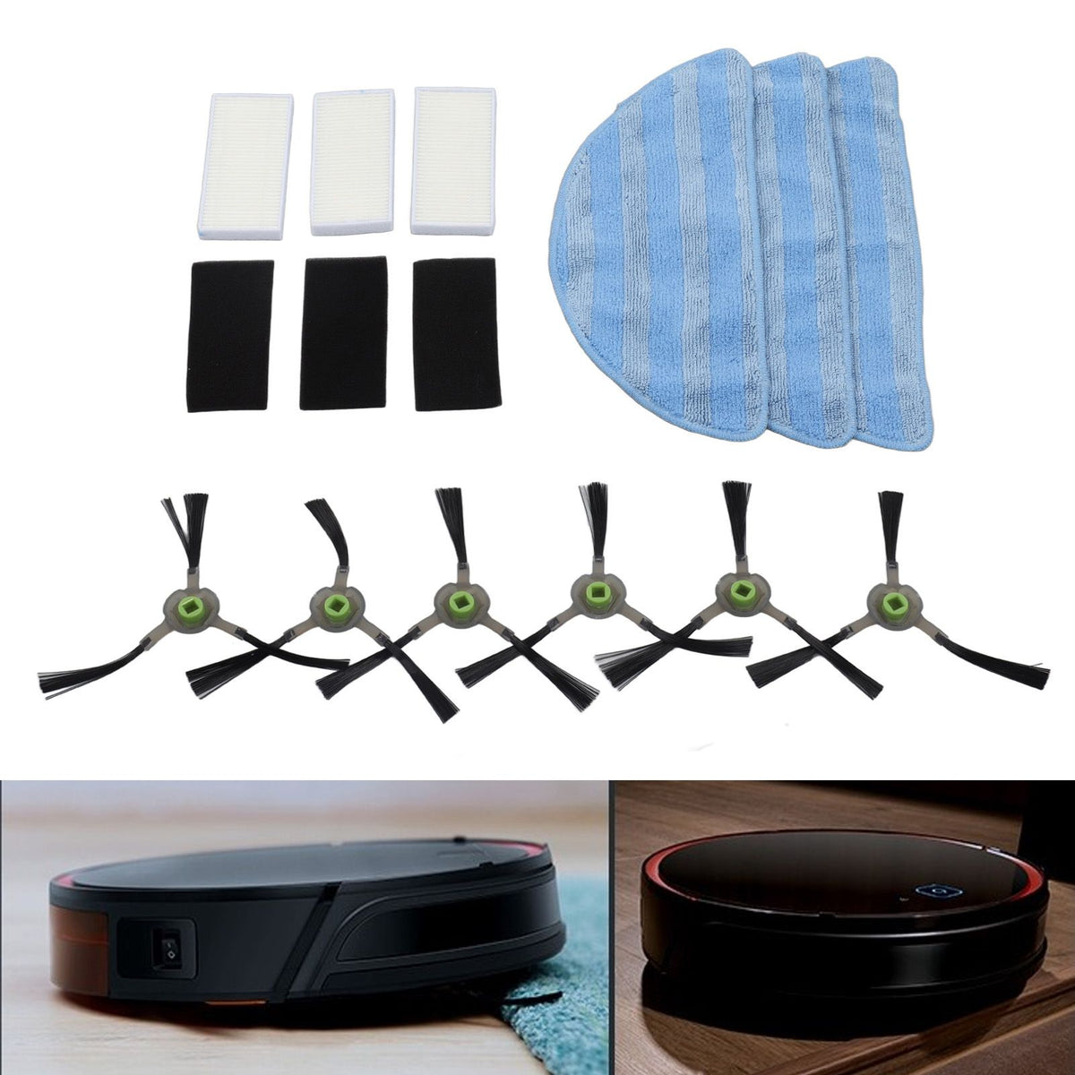 Vacuum Cleaner Accessories Kit High Strength Sweeping Robot Cleaning Rag Filter Side Brush Replacement Parts