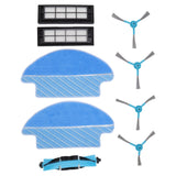 9 Pcs Vacuum Parts Replacement Main Brush Side Brush Filter Mop Vacuum Cleaner Accessories Kit for Conga 3090