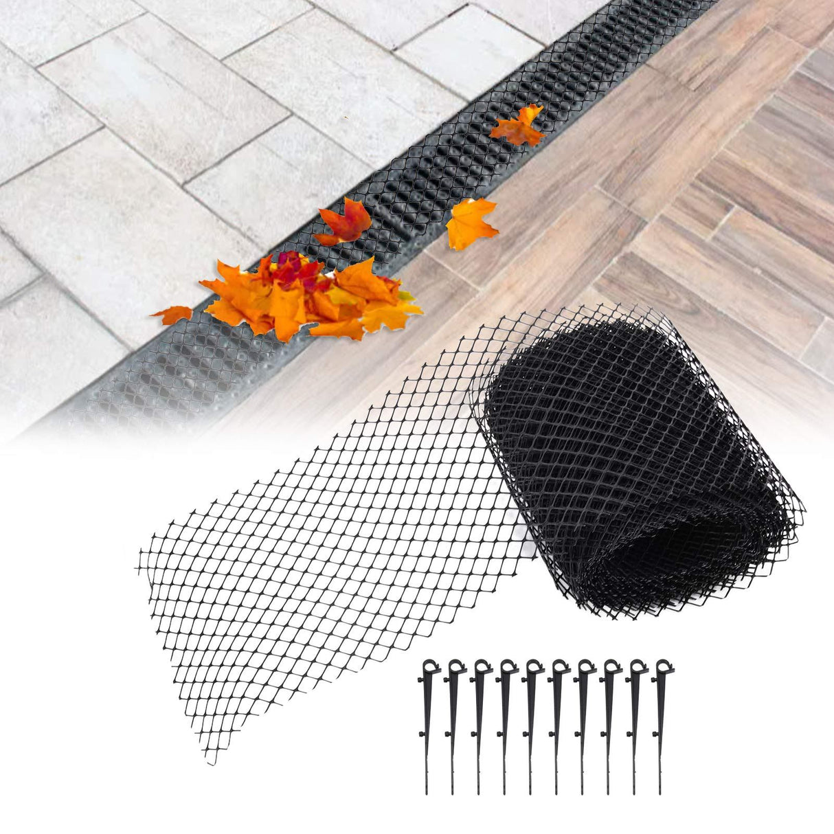 Reusable Plastic Drain Gutter Guard Mesh Protector Outdoor Anti Clogging Leaf Debris Protective Net 600x15cm