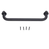 Barn Door Handle Black Carbon Steel Interior Wooden Door Matte Handle for Wooden Gate Shed Cabinet Door - Front View