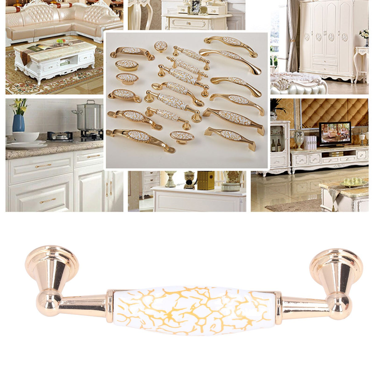 Nordic Golden Furniture Handle Light Luxury Drawer Wardrobe Cabinet Door Furniture Pulls Furniture Hardware1820C-60-128