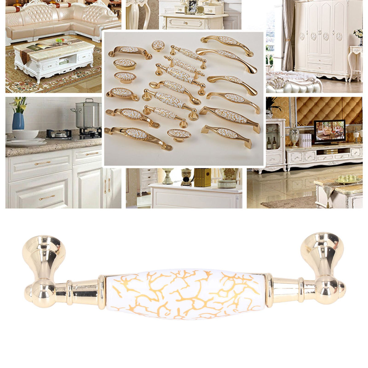 Nordic Golden Furniture Handle Light Luxury Drawer Wardrobe Cabinet Door Furniture Pulls Furniture Hardware1821C-60-128