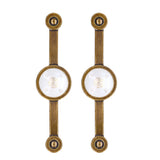2 Pcs Zinc Alloy Antique Copper Handle European Modern Pastoral Color Acrylic Handle for Cabinet DrawerWhite