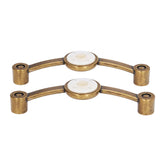2 Pcs Zinc Alloy Antique Copper Handle European Modern Pastoral Color Acrylic Handle for Cabinet DrawerWhite