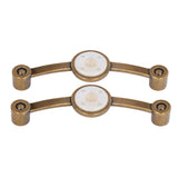 2 Pcs Zinc Alloy Antique Copper Handle European Modern Pastoral Color Acrylic Handle for Cabinet DrawerWhite