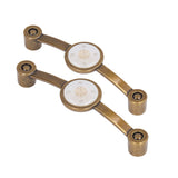 2 Pcs Zinc Alloy Antique Copper Handle European Modern Pastoral Color Acrylic Handle for Cabinet DrawerWhite