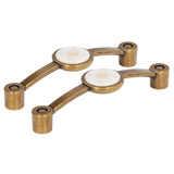 2 Pcs Zinc Alloy Antique Copper Handle European Modern Pastoral Color Acrylic Handle for Cabinet DrawerWhite - Extra Image
