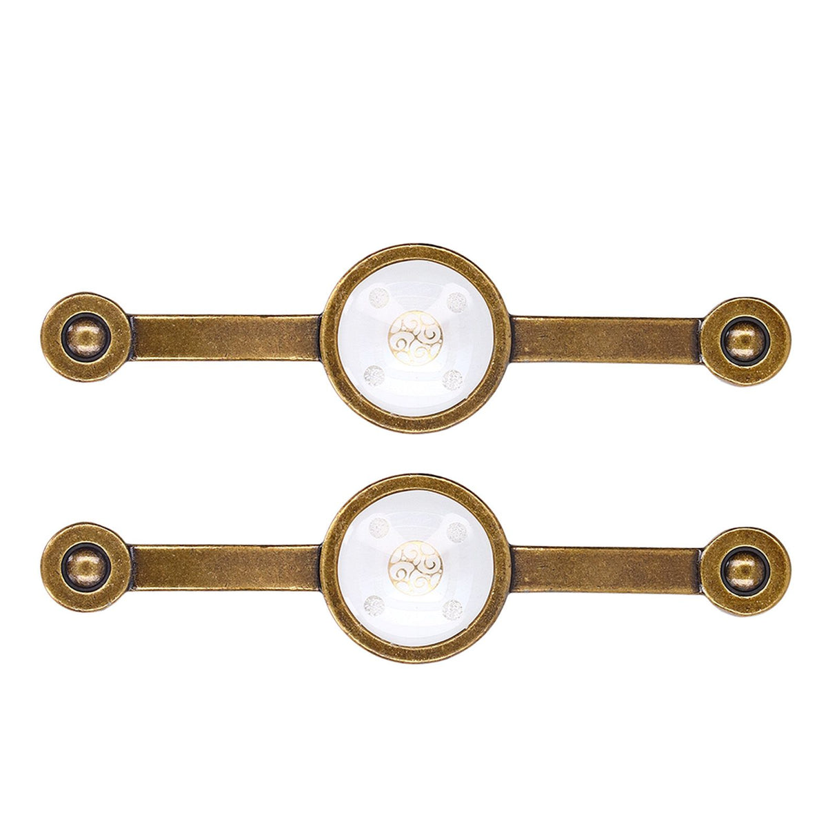 2 Pcs Zinc Alloy Antique Copper Handle European Modern Pastoral Color Acrylic Handle for Cabinet DrawerWhite