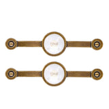 2 Pcs Zinc Alloy Antique Copper Handle European Modern Pastoral Color Acrylic Handle for Cabinet DrawerWhite - Extra Image
